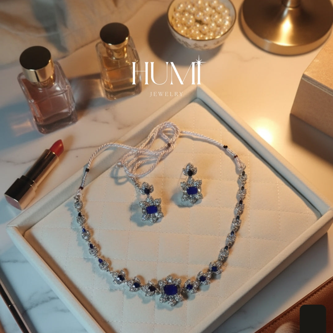 Premium Crystal Bridal Necklace Set - Luxury Diamond Look Jewelry with 5-Year Warranty