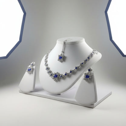 Premium Crystal Bridal Necklace Set - Luxury Diamond Look Jewelry with 5-Year Warranty